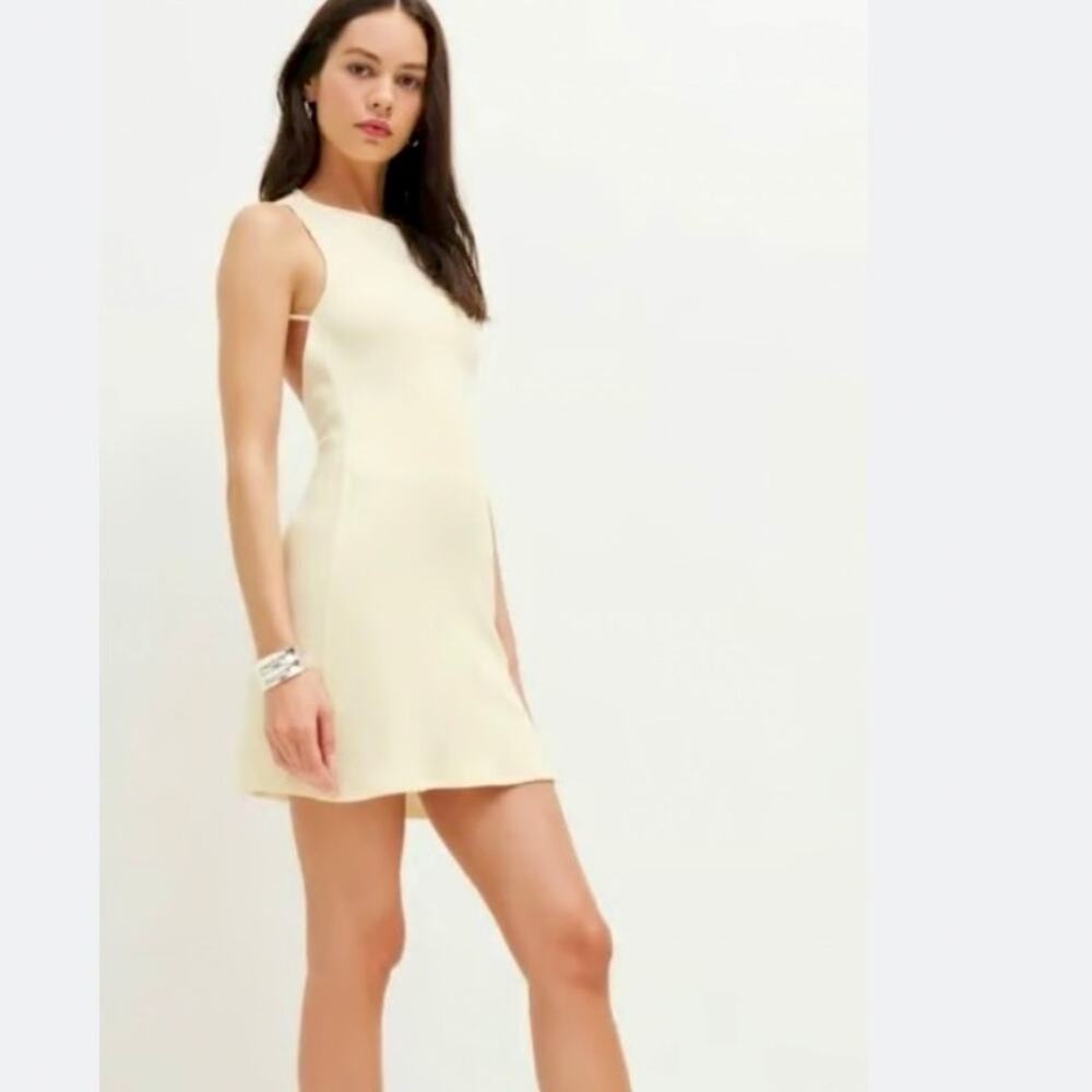Reformation Adia Knit Mini Dress Sugar Cream Size Medium